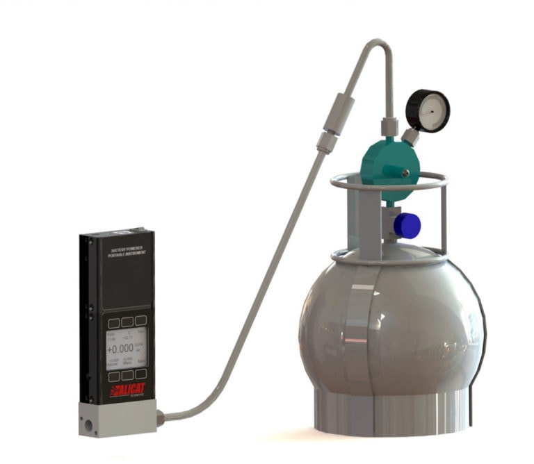 Set volumetric flow rates for air sampling canisters with an Alicat MWB mass flow meter