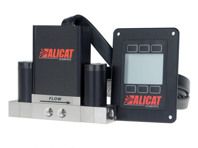 Differential pressure controller for closed volumes (PCD-PSID) by Alicat Scientific. Note the dual pressure sense ports on the front.